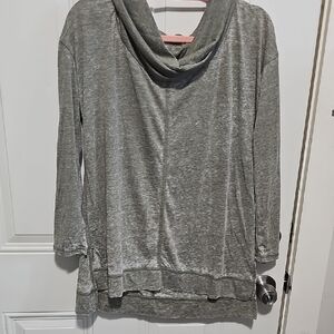 Venini Gray Cowl Neck Long Sleeve Tunic